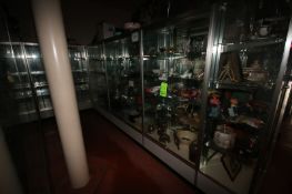 Glass Display Cases, Overall Dims.: Aprox. 60" L x 18" W x 72" H, with Internal Shelves (NOTE: