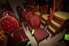 (6) Red Cushion Oval Chairs, with Wooden Frame (Located in Adamstown, PA--New Roof Warehouse)