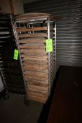 Portable Pan Rack, with Assorted Wooden Bread Boards, Board Dims.: Aprox. 26" L x 18" W, Mounted