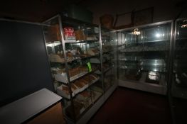 Glass Display Cases, Overall Dims.: (3) Aprox. 48" L x 18" W x 72" H & (2) 60" L x 18" W x 72" H,