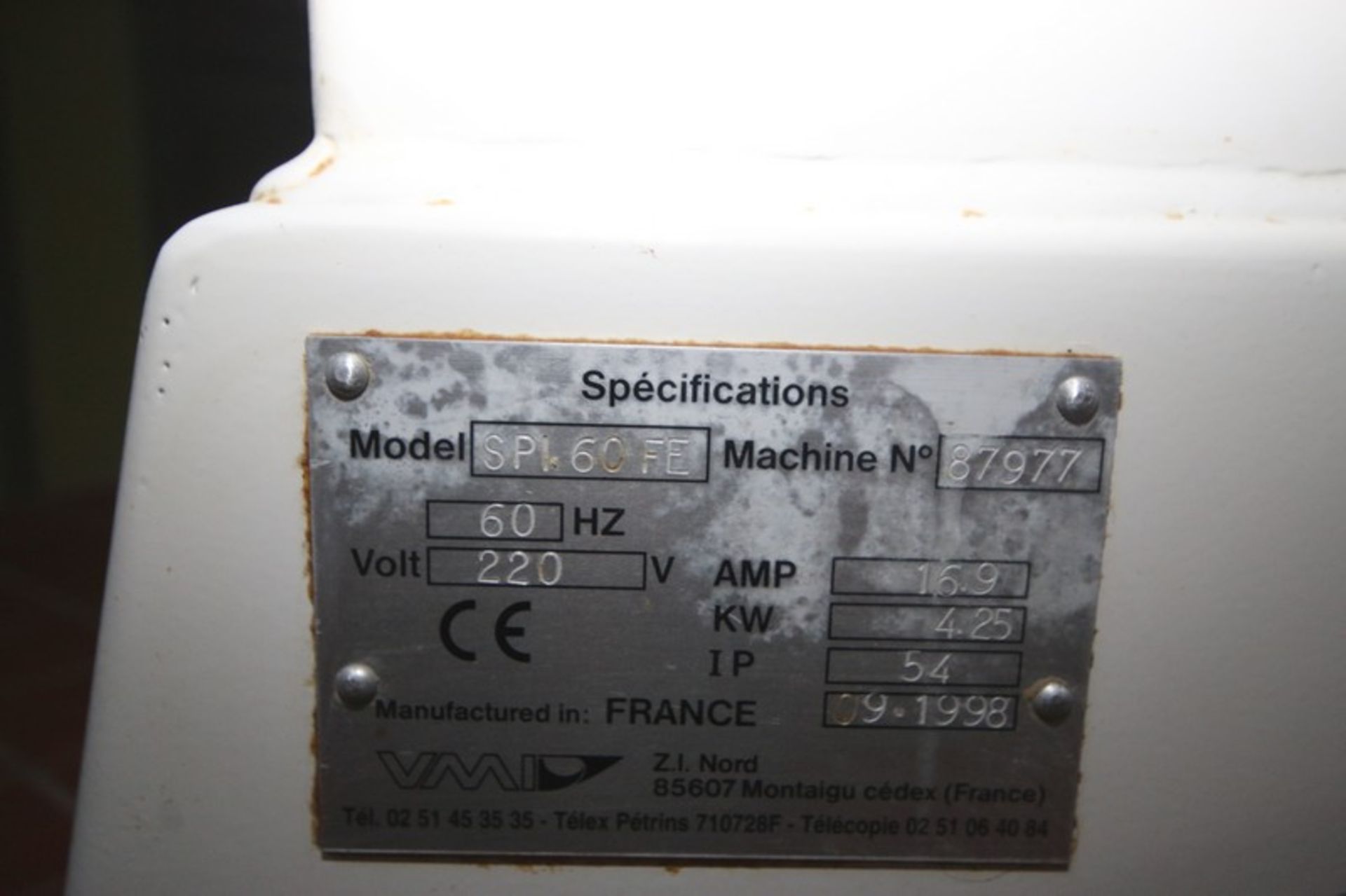 VMI S/S Mixer, M/N SPI 60 FE, S/N 87977, 220 Volts, with S/S Bowl (Located in Adamstown, PA--Bakery) - Image 8 of 8