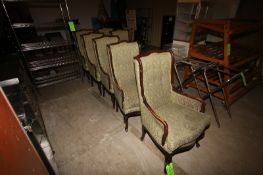 (8) Green & Brown Pattern Cushion Seats, Overall Dims.: Aprox. 23" L x 44" H (Located in