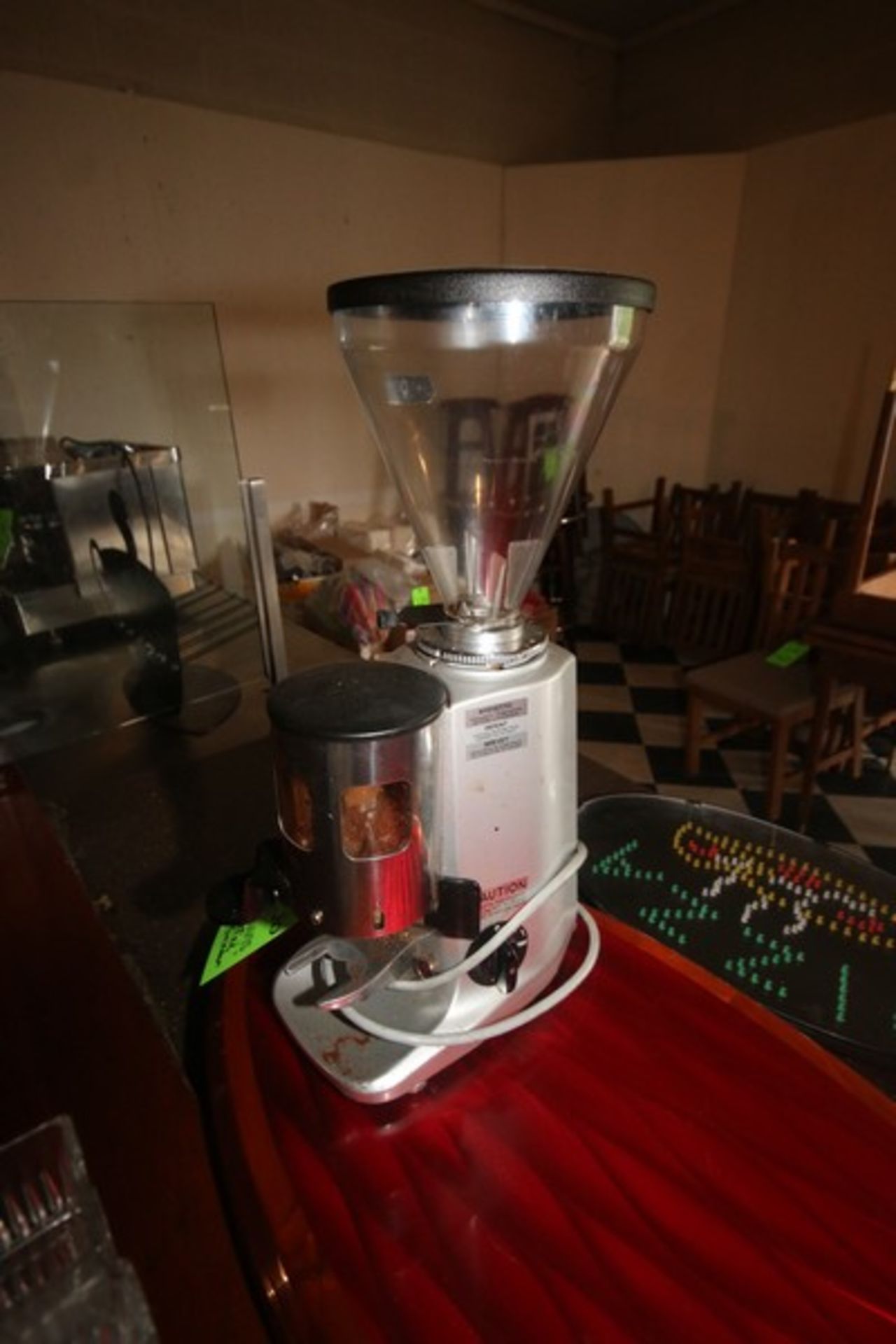 Mazzer Luigi Coffee Grinder, M/N SUPER JOLLY AUT., S/N 0102095, 110 Volts, 1 Phase, with Infeed ( - Image 2 of 5