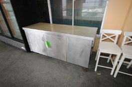 S/S Portable Counter, Overall Dims.: Aprox. 72" L x 28" W x 36" H, Mounted on Casters (Located in