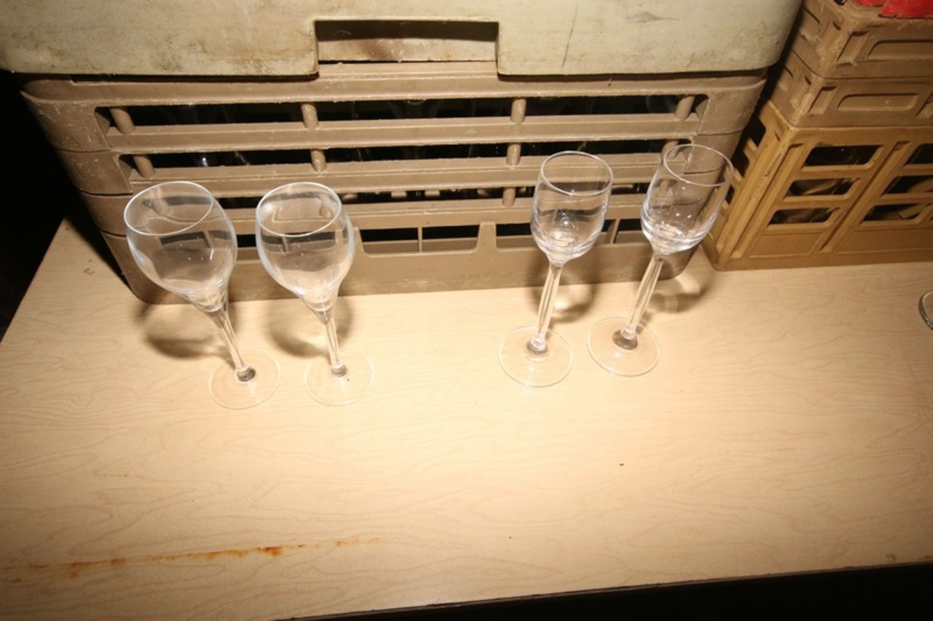 3-Racks of Glass Wine Glasses, Overall Depth of Glass: Aprox. 2" & 3-1/2" Deep (Located in