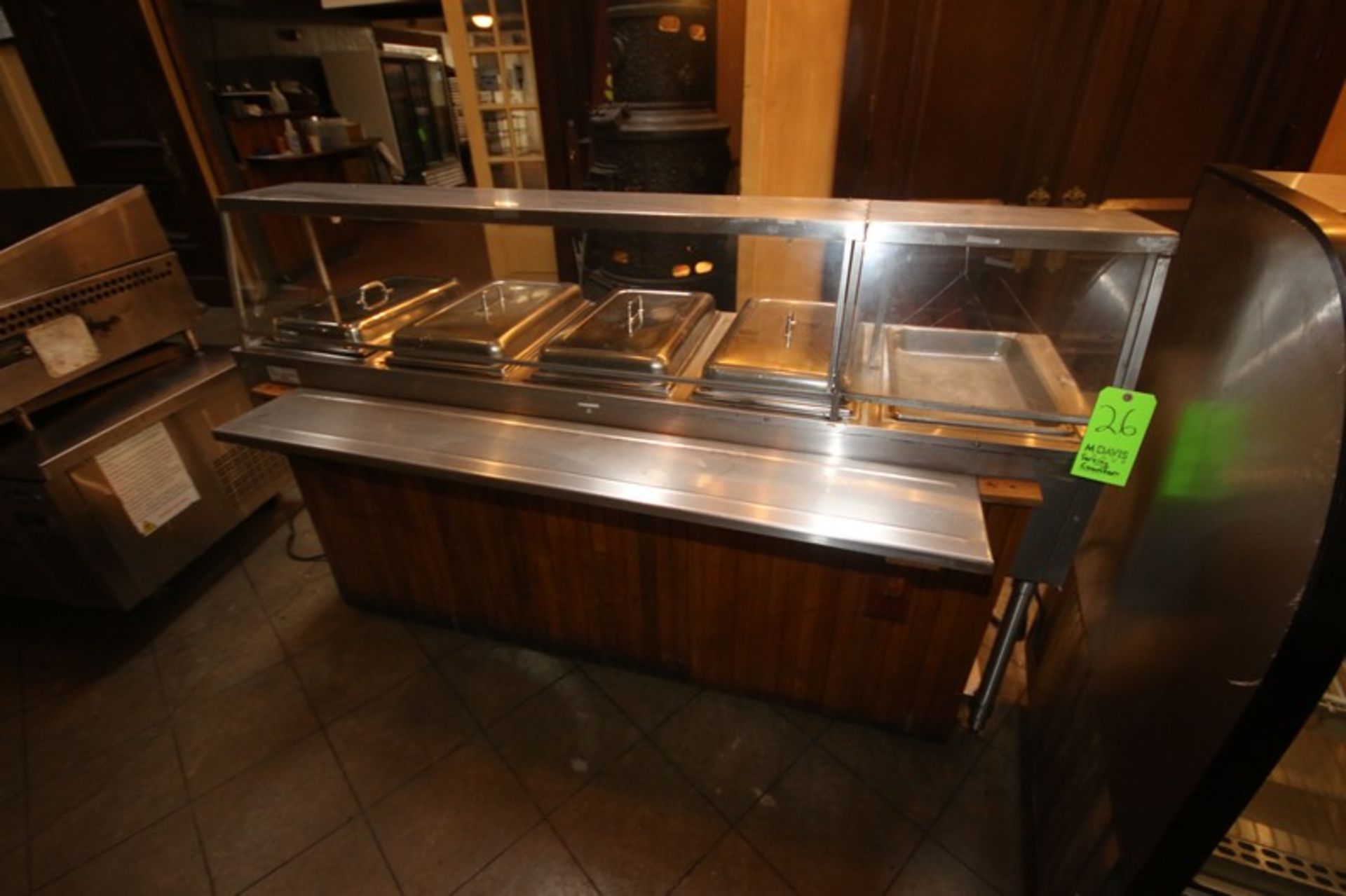 CSP S/S Serving Counter, with 5-Warming Compartments, Overall Dims. of Counter: Aprox. 79" L x 35" W