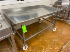 S/S Portable Draining Table, Table Top Dims.: Aprox. 69-1/2" L x 38" W x 3" Deep Walls, On S/S