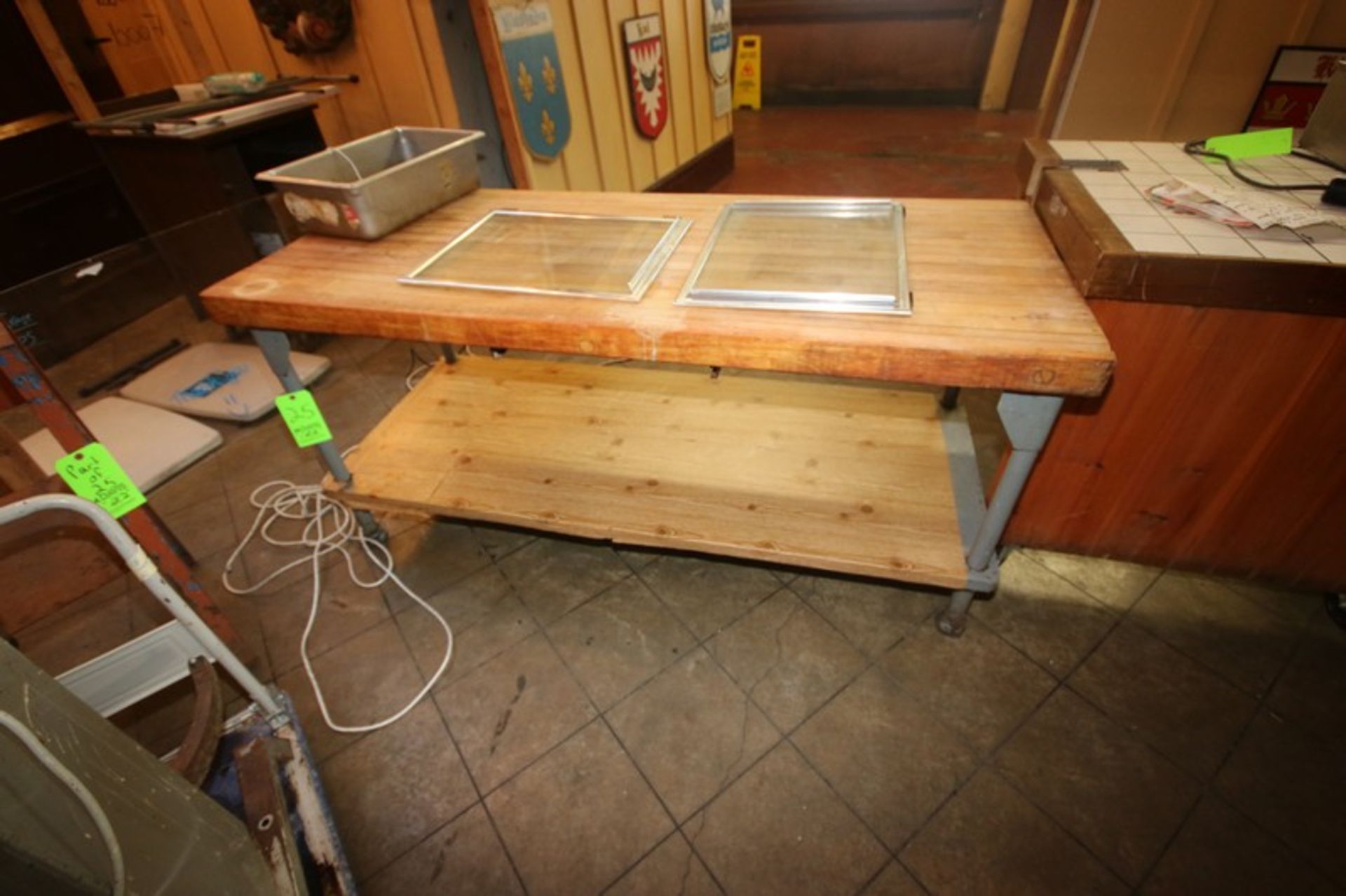 Butcher Block Table, Butcher Block Table Overall Dims.: Aprox. 72" L x 30" W x 33-1/2" H, with - Image 4 of 4