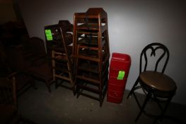 (9) Wooden High Chairs with (6) Plastic Booster Seats (Located in Adamstown, PA--New Roof Warehouse)