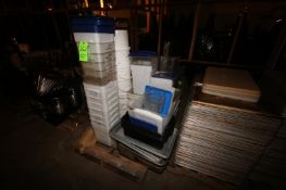 Pallet of Assorted Plastic Bins, Includes Lids & Assorted Size Bins (Located in Adamstown, PA--New