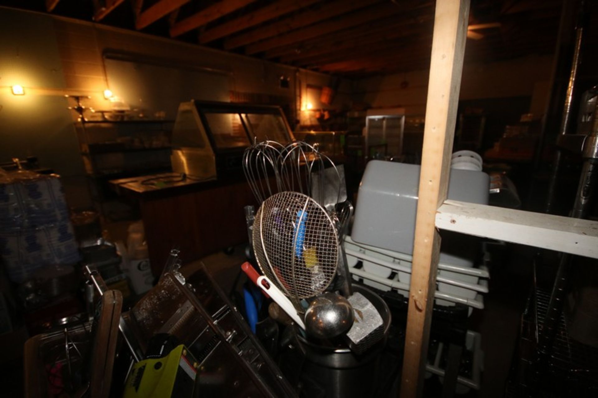 Plastic Cart of S/S Silverware & Misc., Includes S/S Knives, Tongs, Cheese Shredders, Spoons, - Image 5 of 8