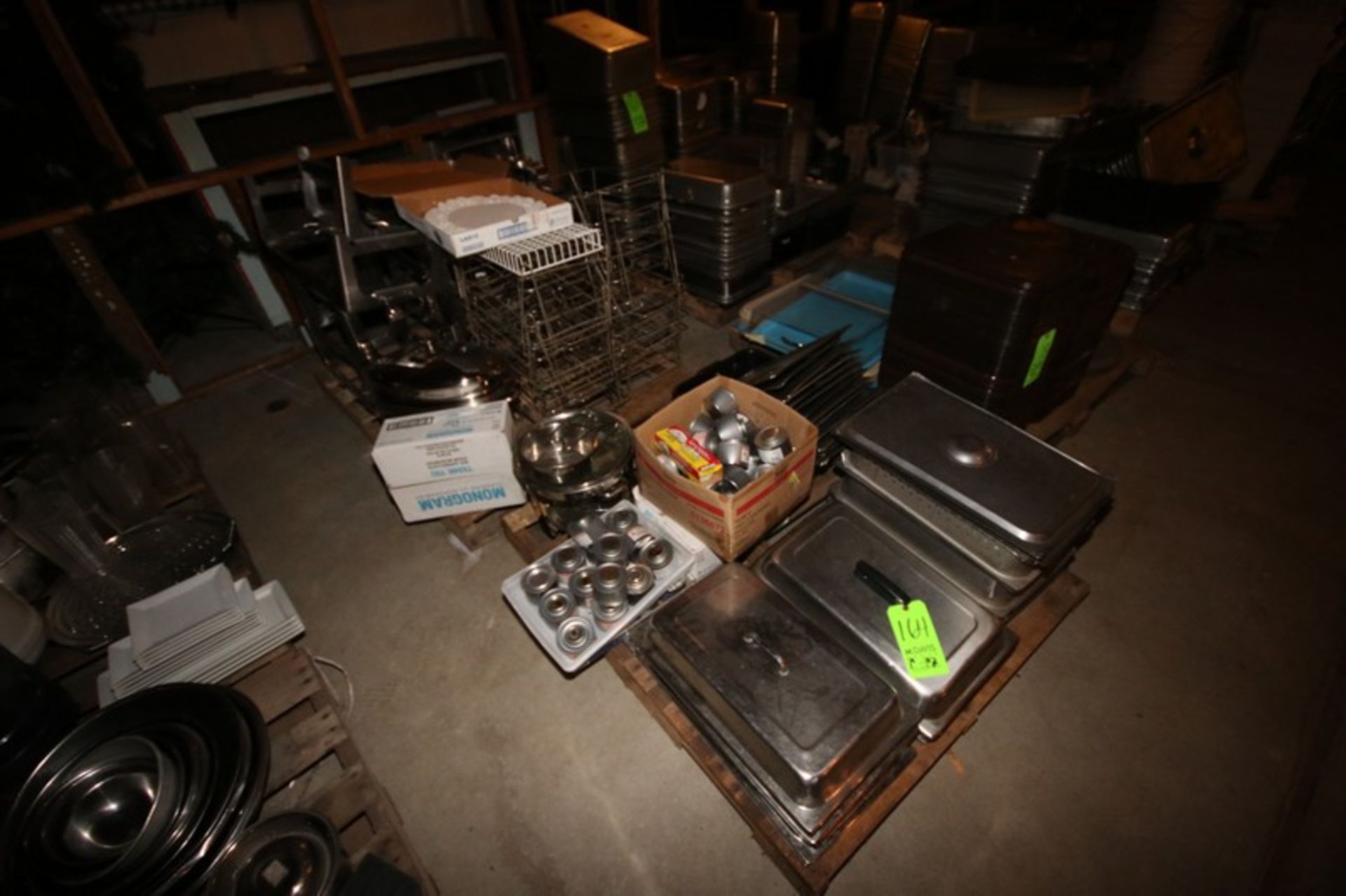 Lot of Assorted Catering Items, with Serving Containers & Stands, with Boxes of Burners (Located