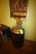 Dayton Antique Scale, with Glass Platform & Display, On Wooden Barrel (Located in Adamstown, PA--