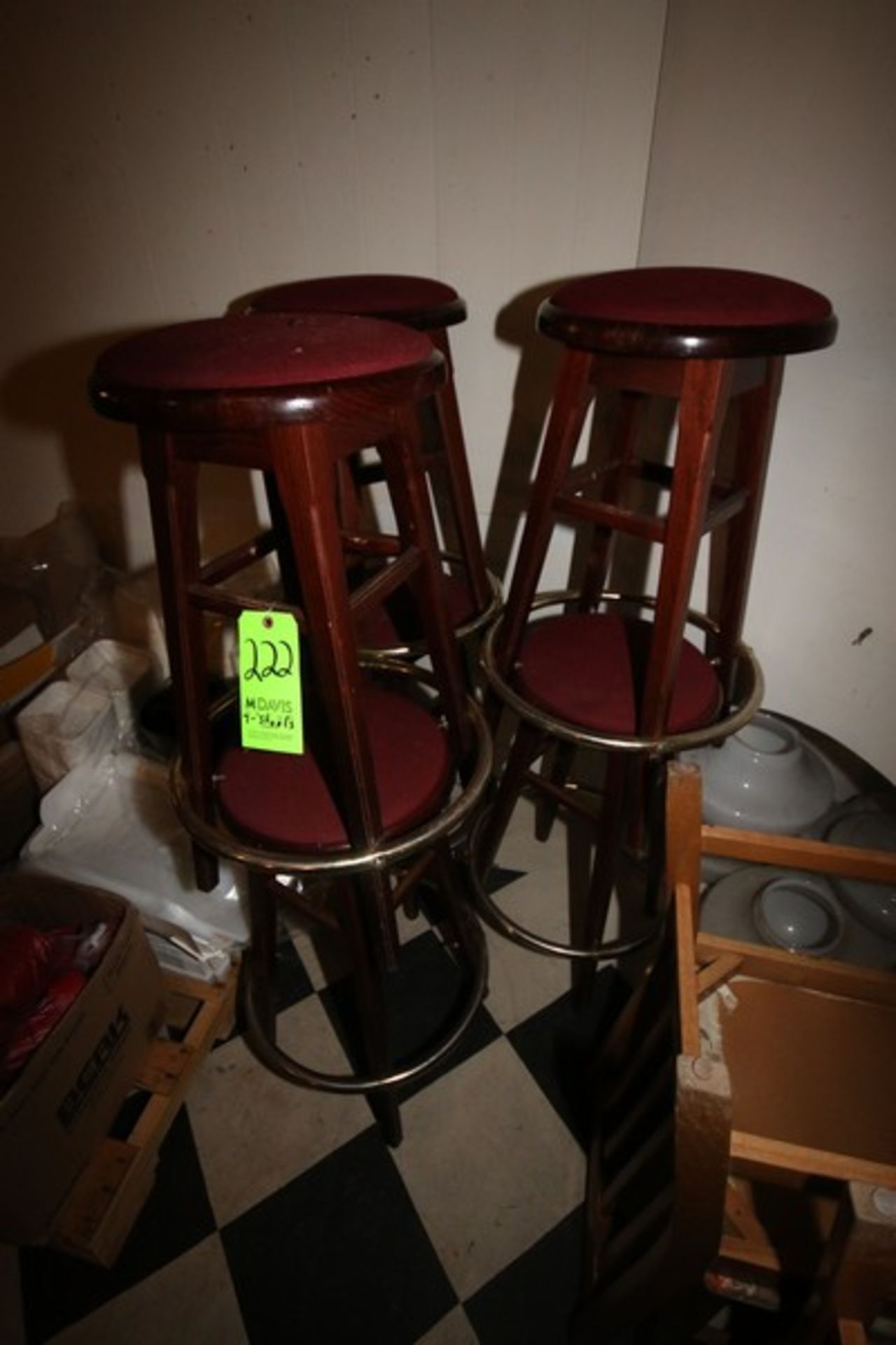 (6) Cushioned Stools with Bottom Foot Rest Ring, with Wooden Frame (Located in Adamstown, PA--New - Image 2 of 2