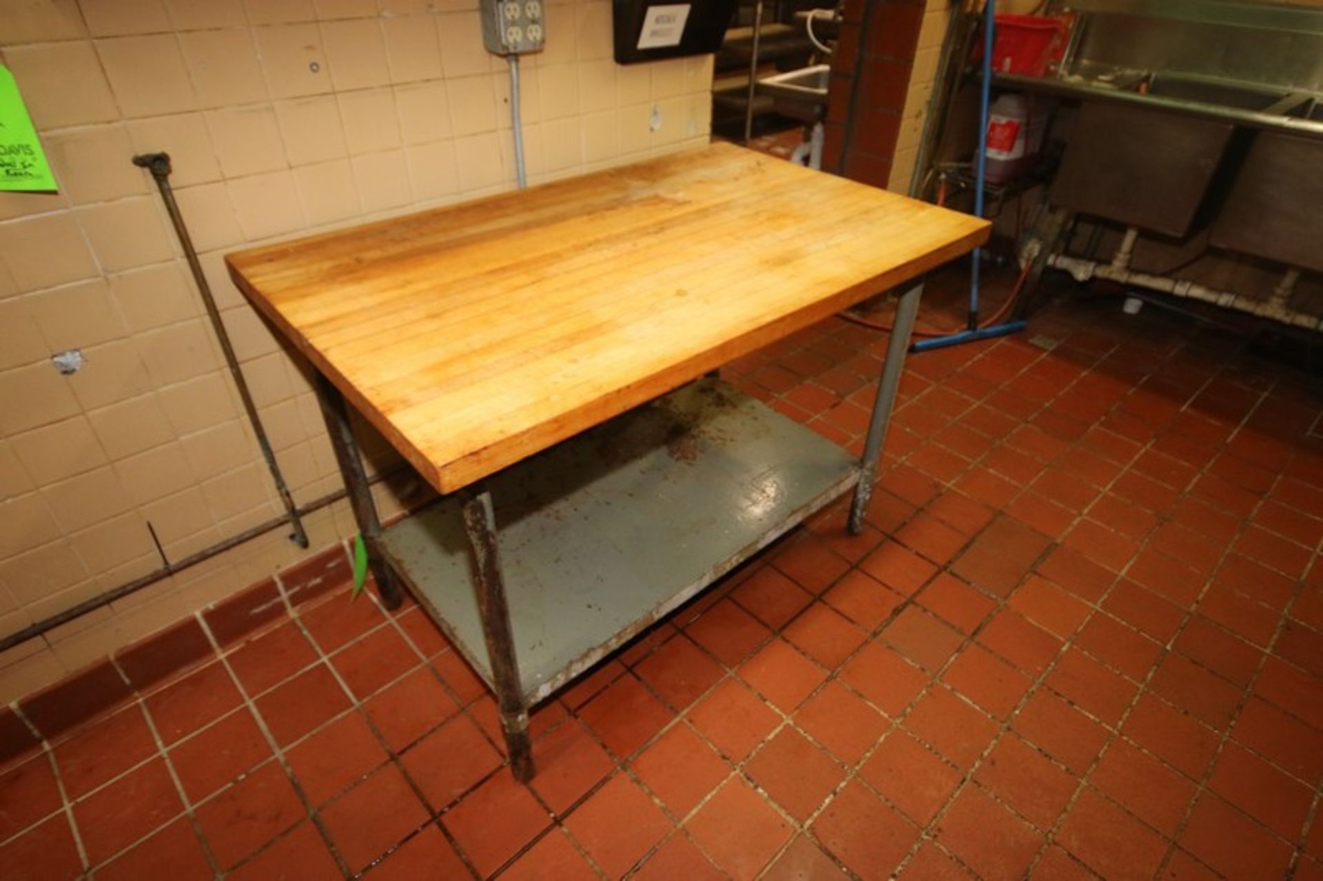 Butcher Block Table, Overall Dims.: Aprox. 48" L x 30" W x 30" H (Located in Adamstown, PA--Restaura