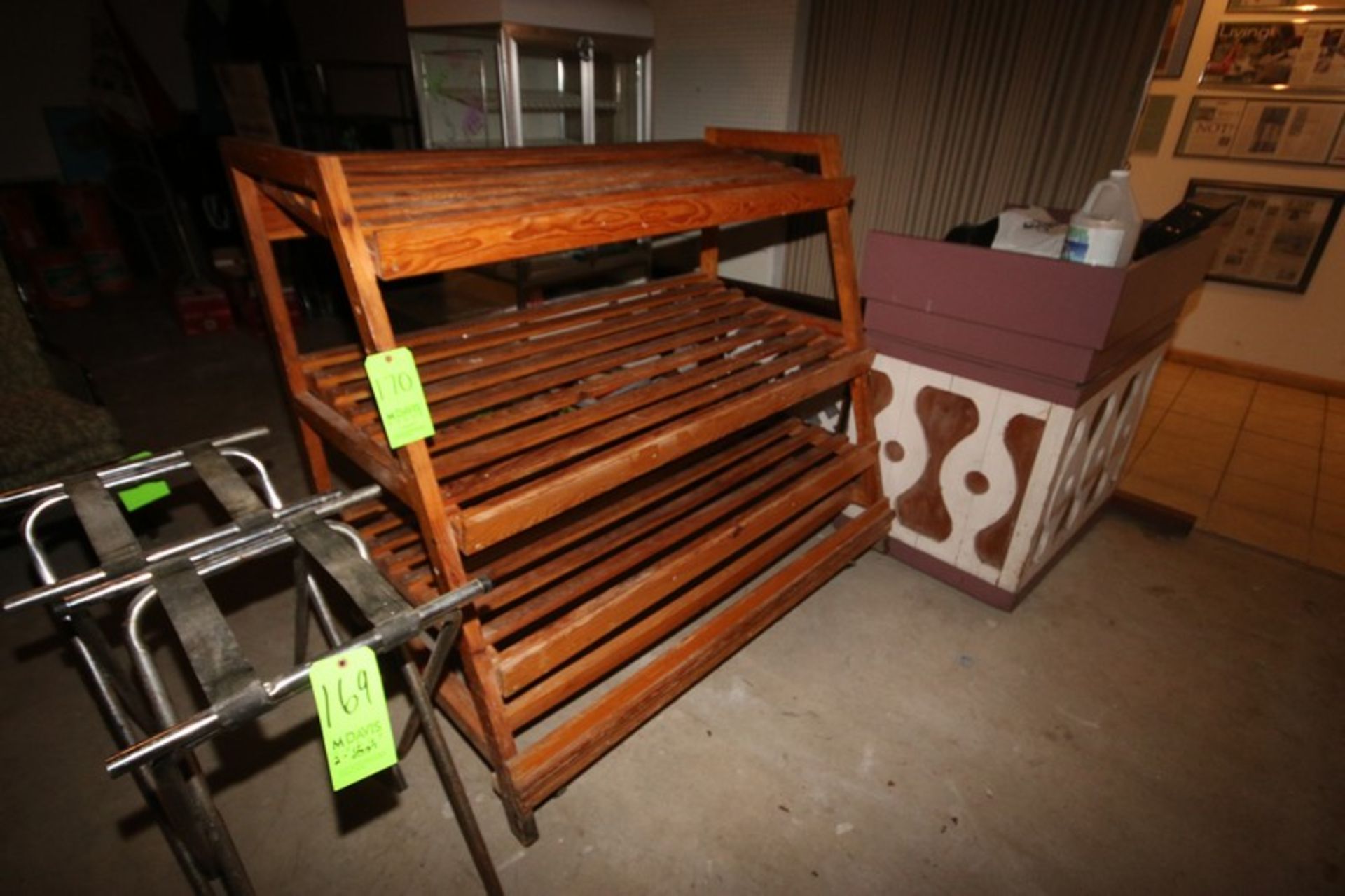 4-Shelf Wooden Rack, On Portable Frame, Overall Dims.: 59" L x 35" W x 52-1/2" H (Located in