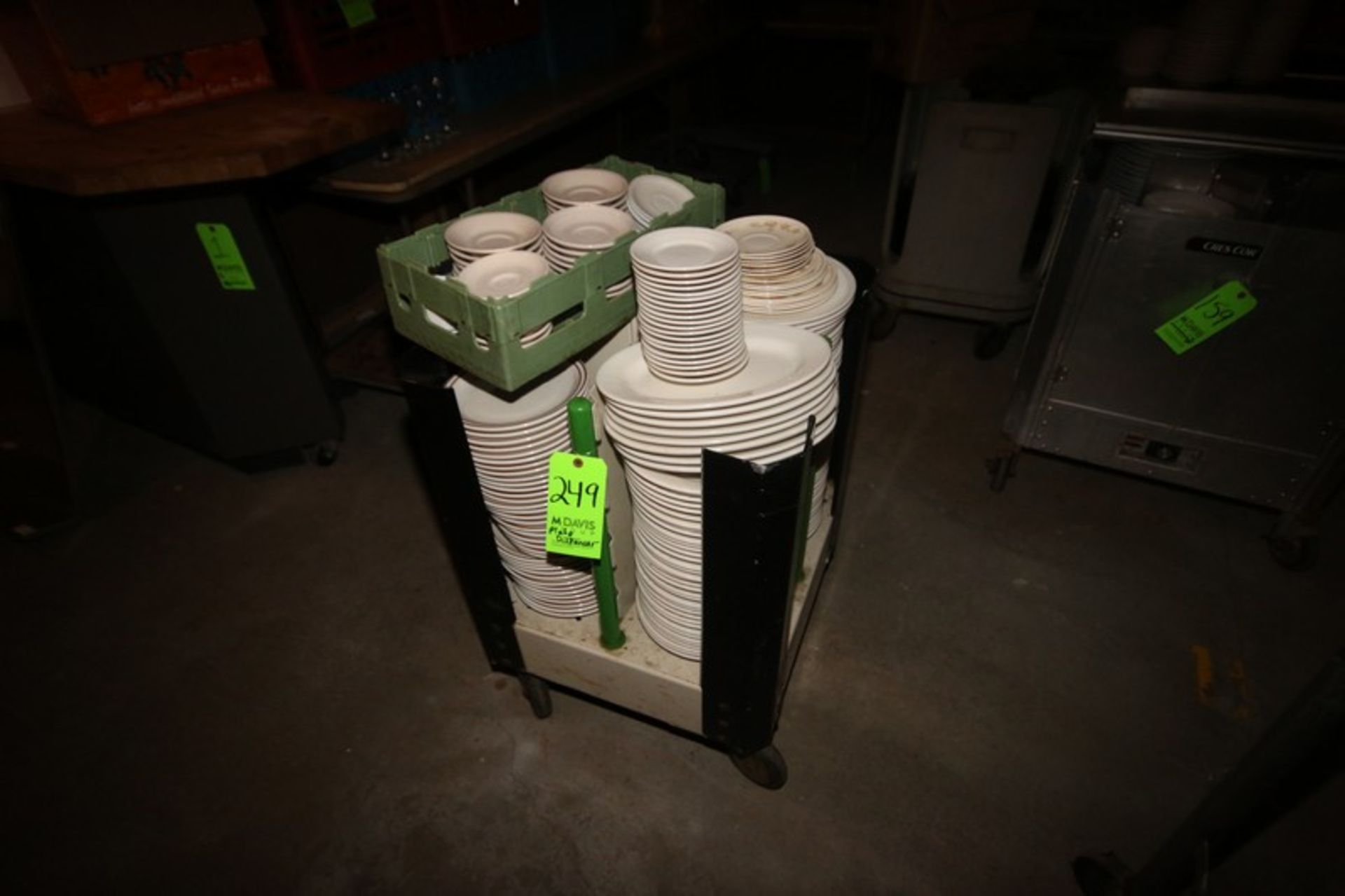1-Plate Rack/Dispenser, with Plates, Mounted on Portable Frame (Located in Adamstown, PA--New Roof