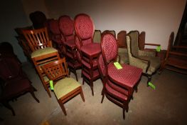 (22) Red Cushioned Seat & Back Chairs, with Wooden Frame (Located in Adamstown, PA--New Roof