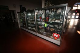 Glass Display Cases, Overall Dims.: Aprox. 60" L x 18" W x 72" H, with Internal Shelves (NOTE: