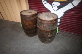 2-Wooden Barrels, Aprox. 35" H x 22" Dia. (Located in Adamstown, PA--Beer Garden Hallway)