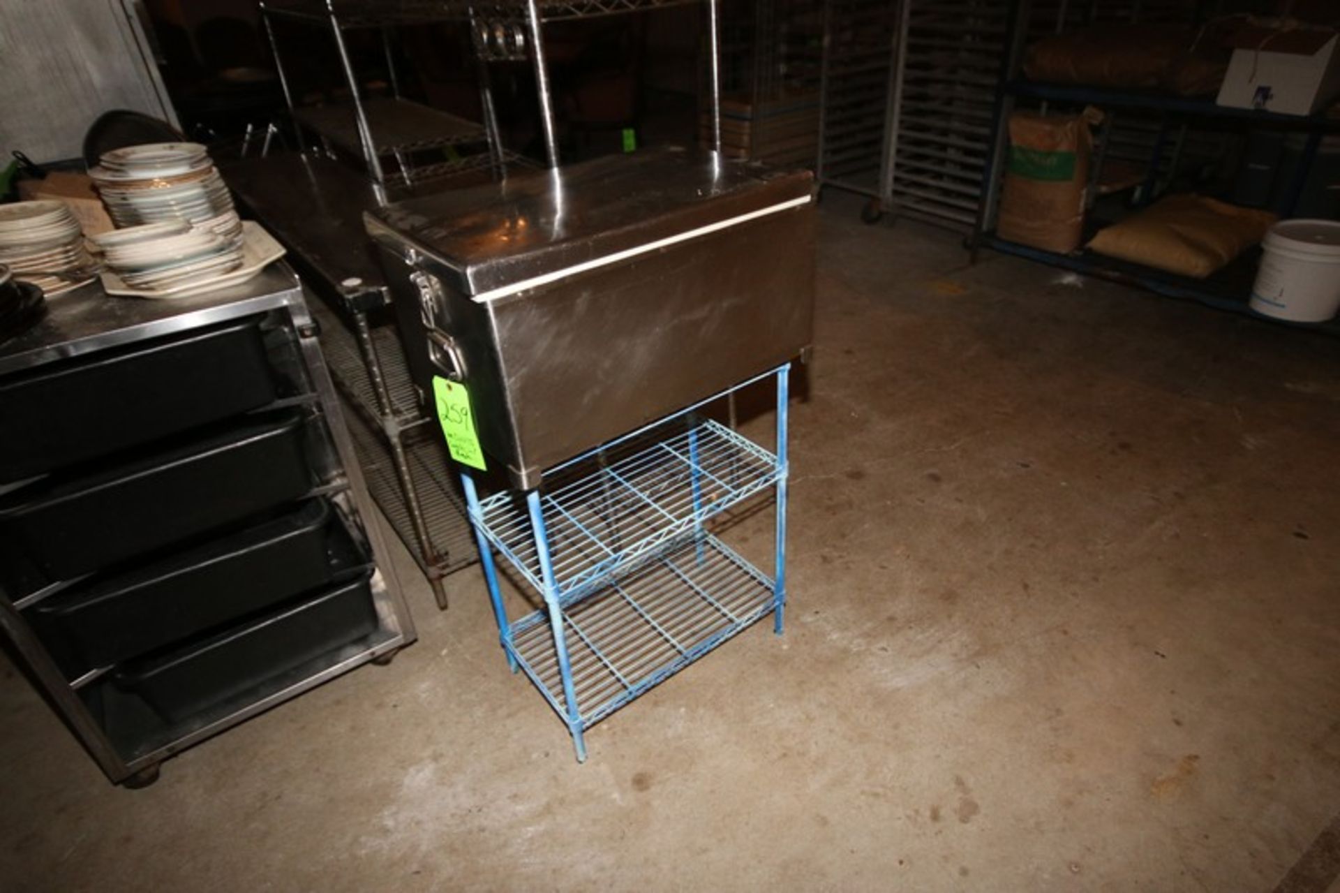 S/S Cooler with Rack, Cooler Dims.: Aprox. 25" L x 15-1/2" W x 13-1/2" H (Located in Adamstown,