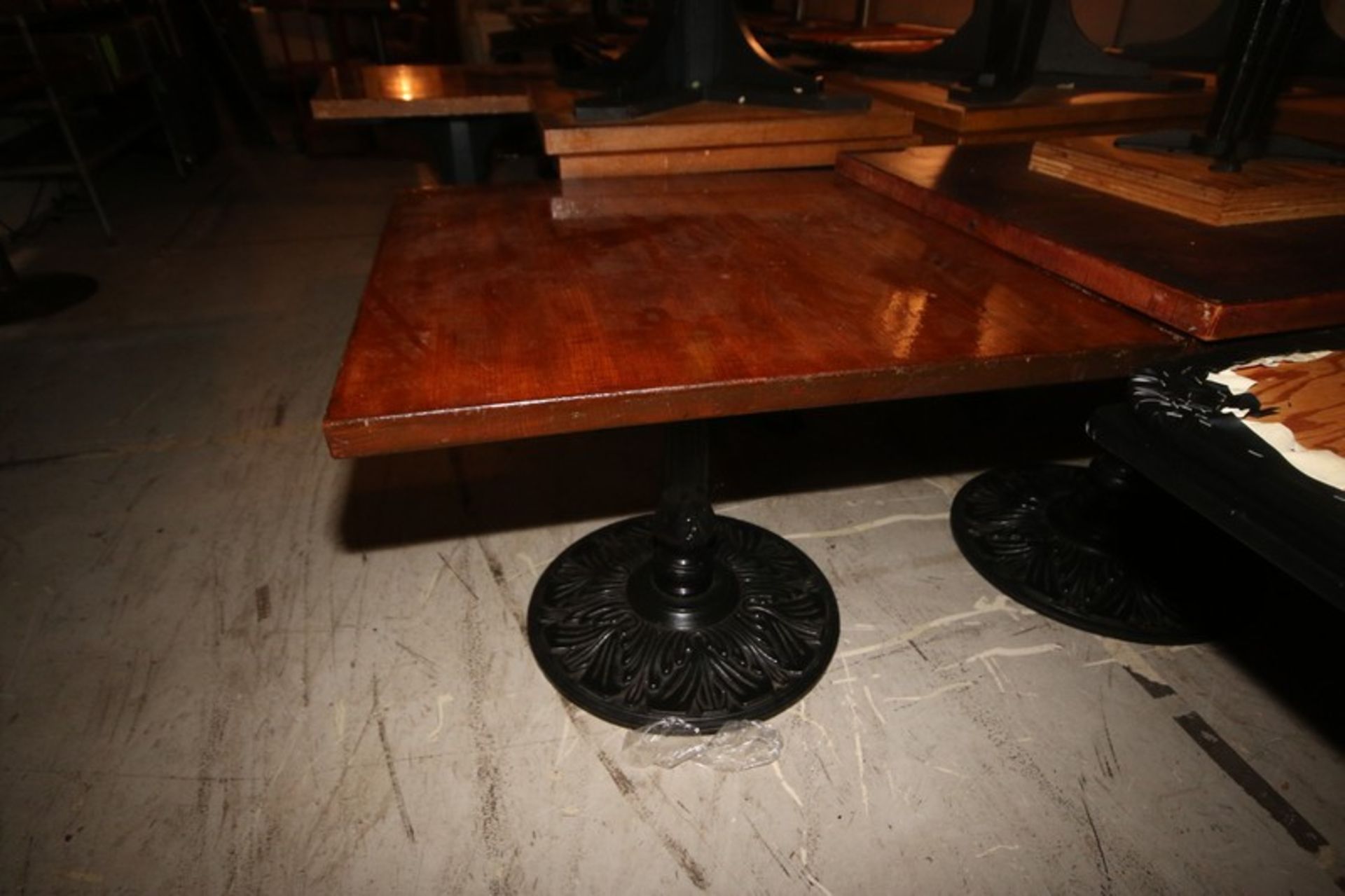 (3) Square Top Tables with Round Bases (Located in Adamstown, PA--New Roof Warehouse) - Image 2 of 4