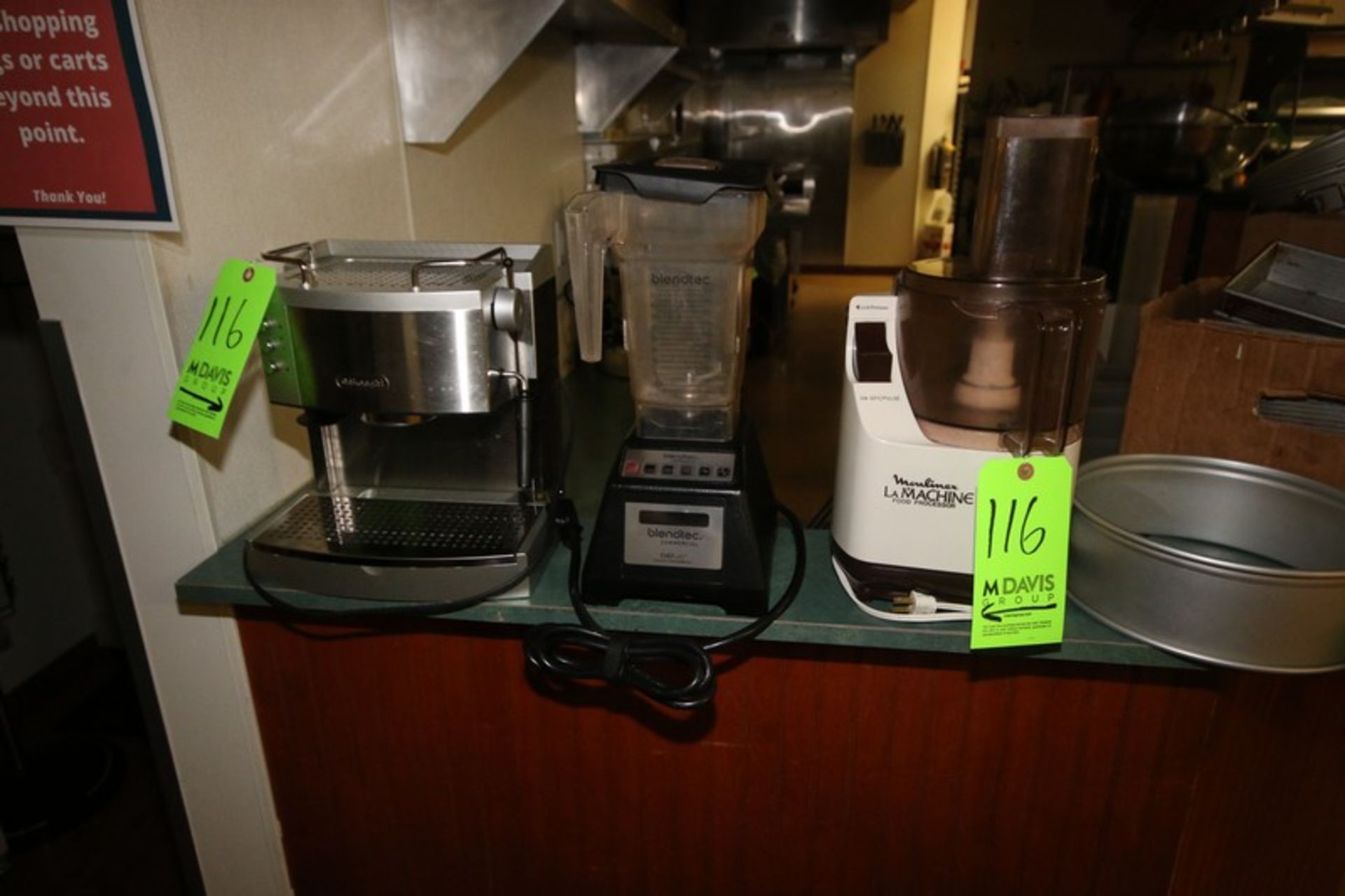 DeLonghi Expresso Machine, Blendtec Commercial Mixer Chef 600 Blender, Moulinex La Machine II Food