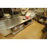 S/S Table, with S/S Bottom Shelf, Overall Dims.: Aprox. 84" L x 24" W x 36" H (Located in