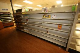 Feet of Double Sided Super Market Shelving, with Shelves (NOTE: SOLD BY THE FOOT) (Located in