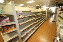 Feet of Double Sided Super Market Shelving, with Shelves (NOTE: SOLD BY THE FOOT) (Located in