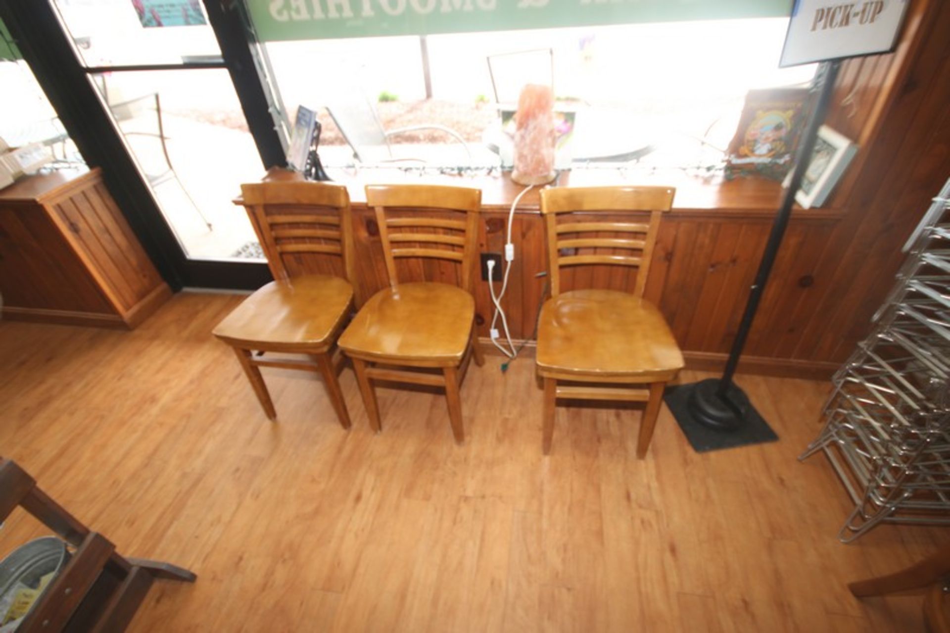 Café Seating Area, with (4) Tables, Aprox. 30" x 30", with (11) Wooden Chairs (Located in - Image 4 of 4