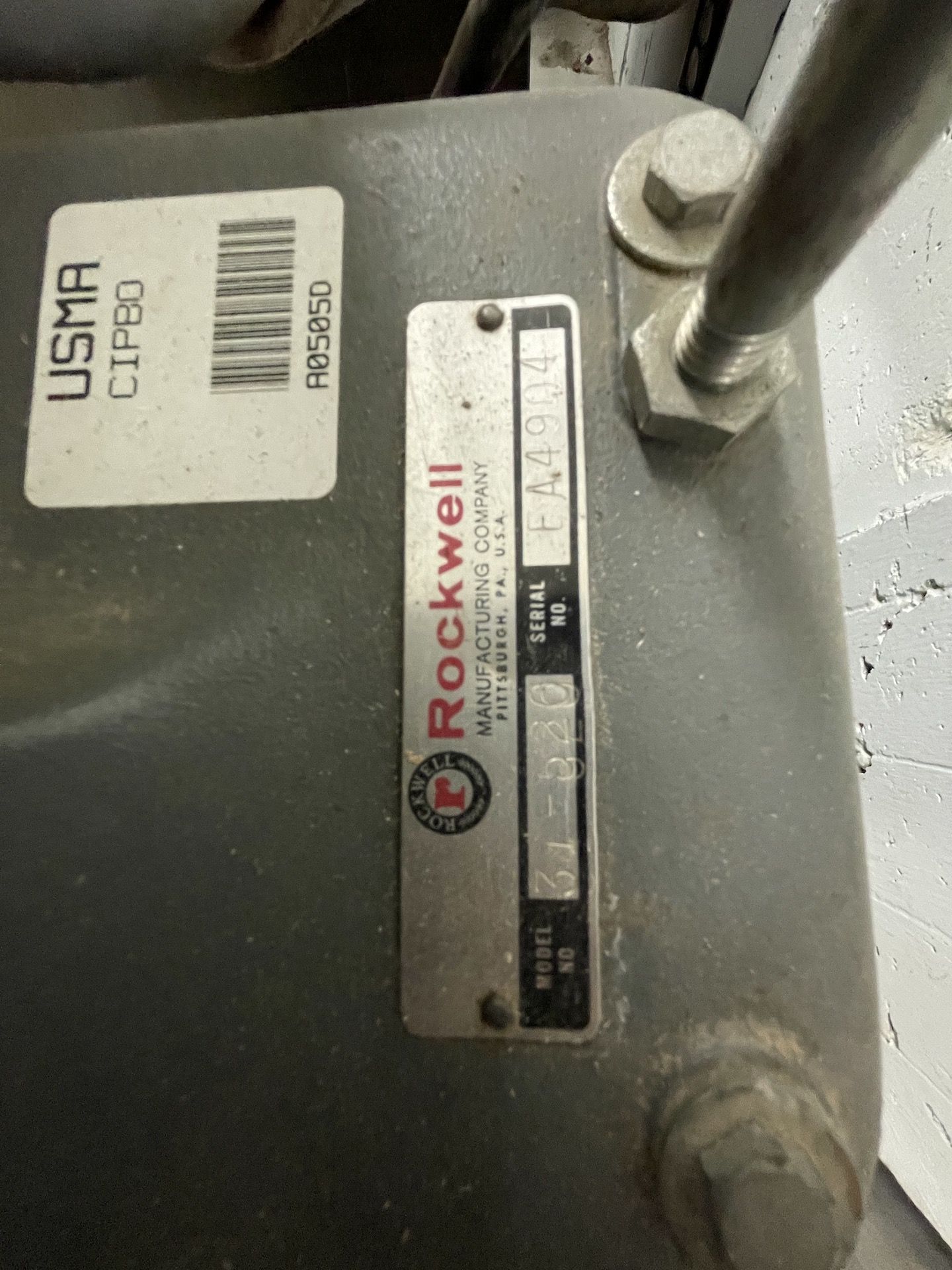 ROCKWELL BELT SANDER, MODEL 31-520, S/N FA4904 (Non-Negotiable Rigging, Packaging and Loading - Image 4 of 10