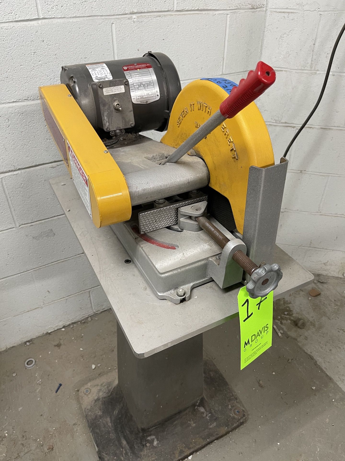 EVERETT 10'' METAL CUTTER, S/N 09-2026, 3 HP MOTOR, 3450 RPM, 208-230/460 V (Non-Negotiable Rigging, - Image 6 of 6