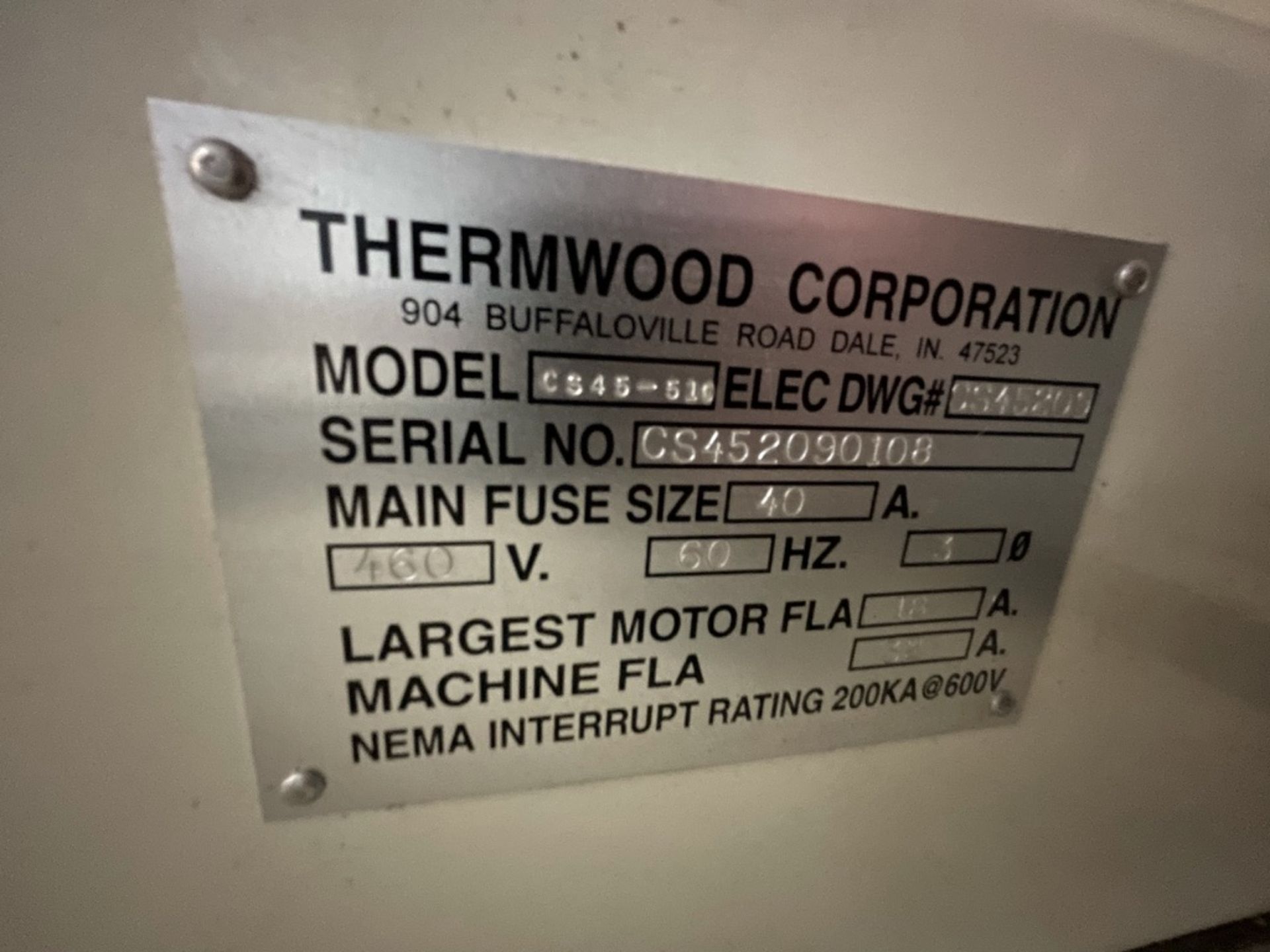 THERMWOOD CNC ROUTER CABINETSHOP SERIES, MODEL C845-510, S/N C5452090108THERMWOOD CARTESIAN 5 - Image 4 of 34