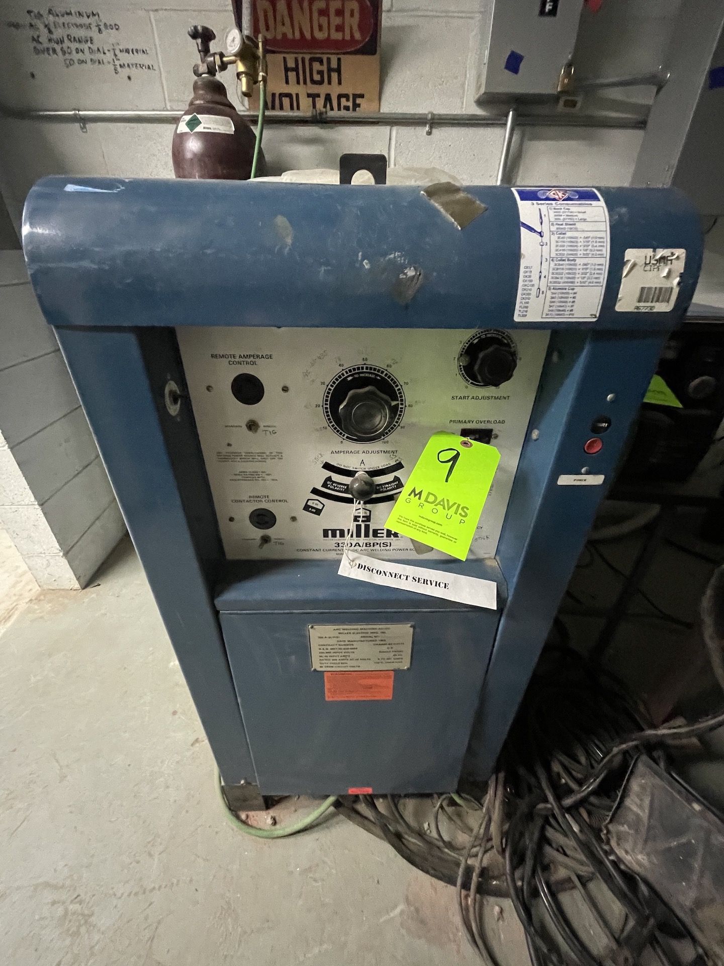 MILLER ARC WELDER, MODEL A/B/P(S), S/N JD664328, (Non-Negotiable Rigging, Packaging and Loading Fee: - Image 3 of 6