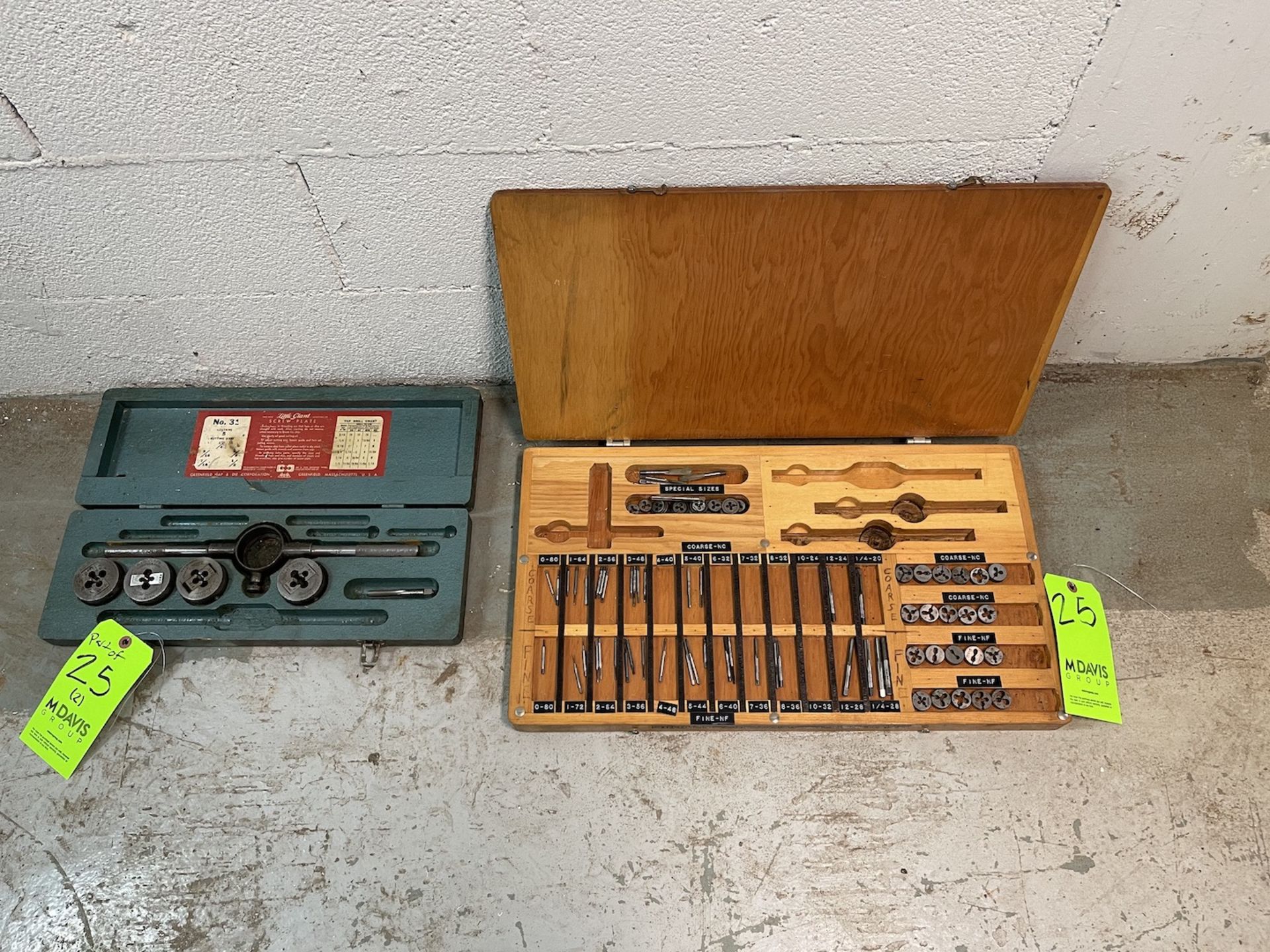 (2) SETS OF TAPS AND DIES (Non-Negotiable Rigging, Packaging and Loading Fee: $5)