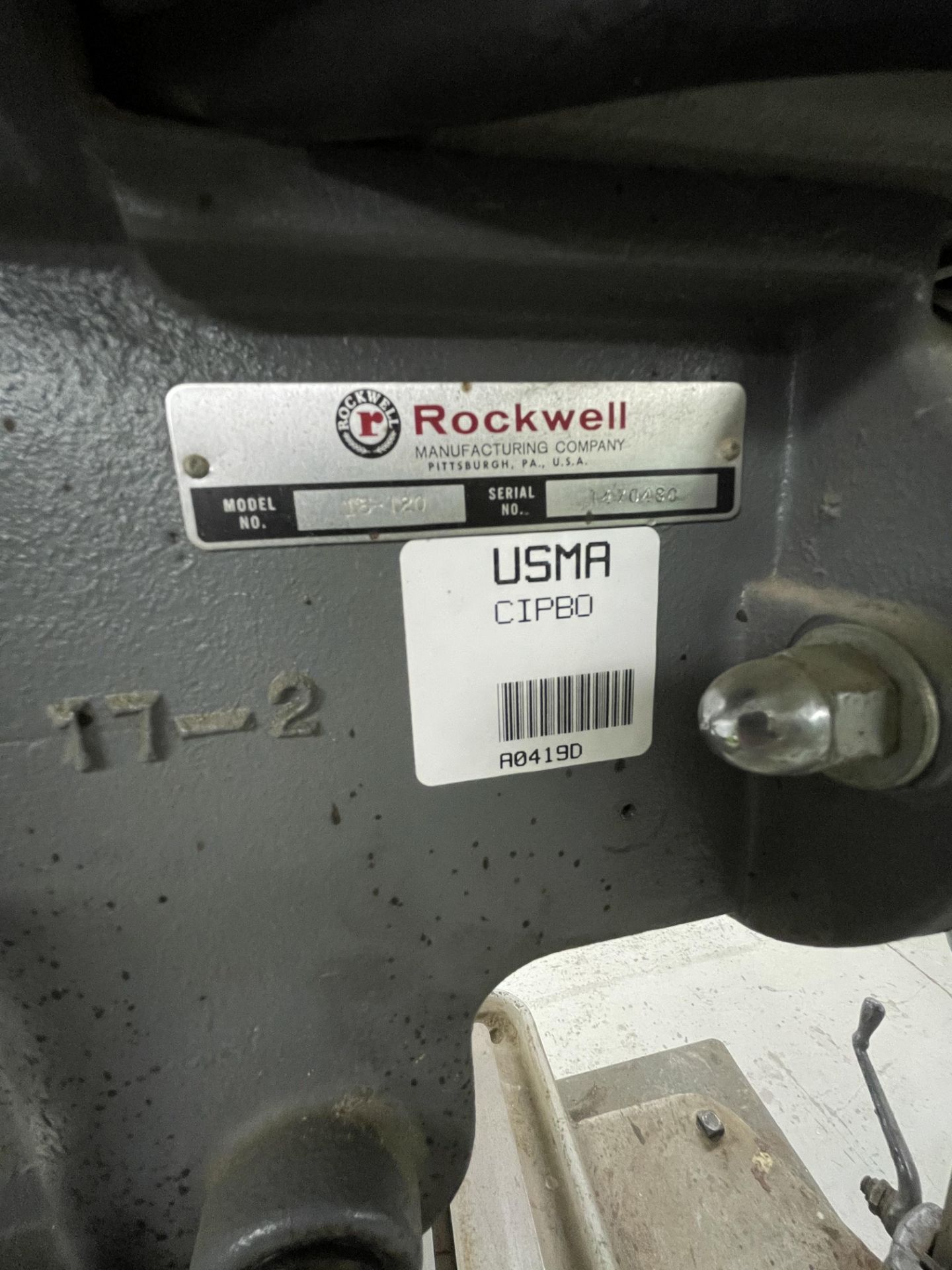 ROCKWELL DRILL PRESS, MODEL 15-120, S/N 1470480 (Non-Negotiable Rigging, Packaging and Loading - Image 7 of 17