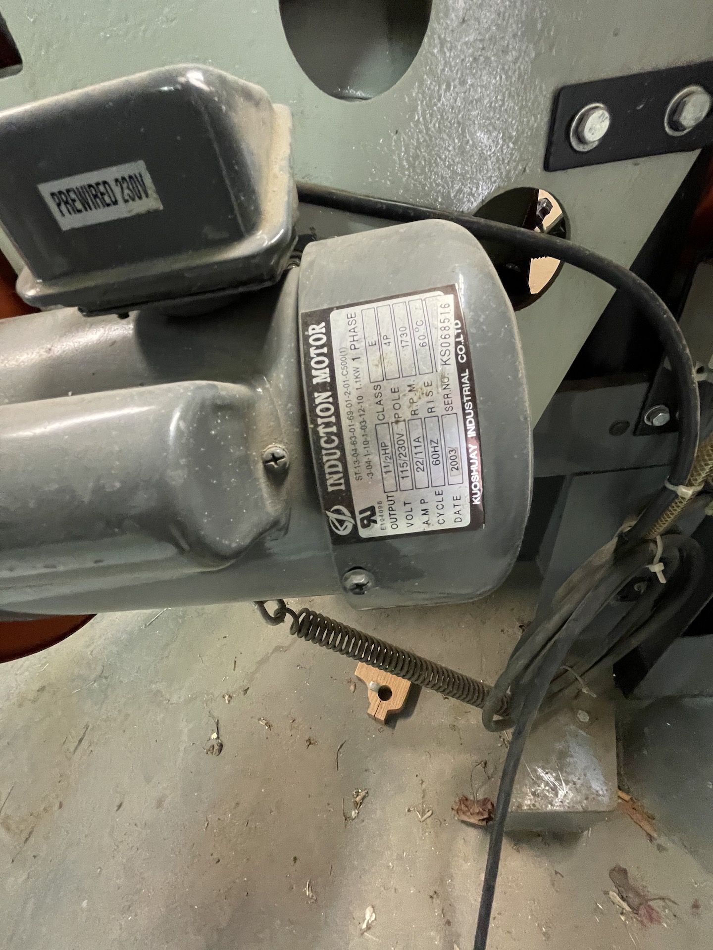 WILTON BAND SAW, MODEL 7020, S/N 0305151, VARIABLE SPEED ADJUSTMENT 100FPM TO 350FPM, 1-1/2 HP - Image 10 of 14