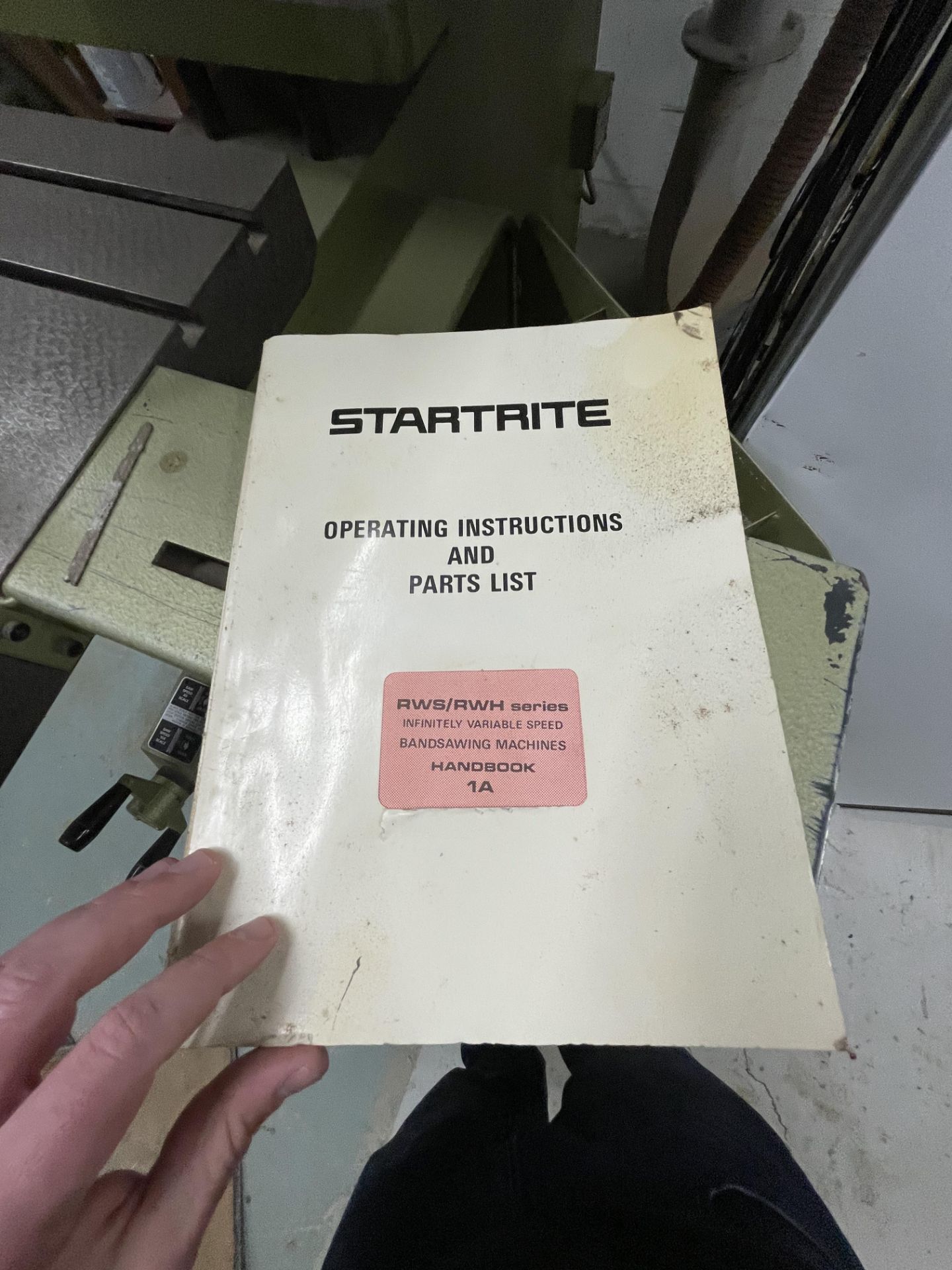 STARTRITE VERTICAL BANDSAW, MODEL 30RWS, S/N 90032, WITH STARTRITE WELDING UNITE BSO.25, S/N - Image 8 of 19