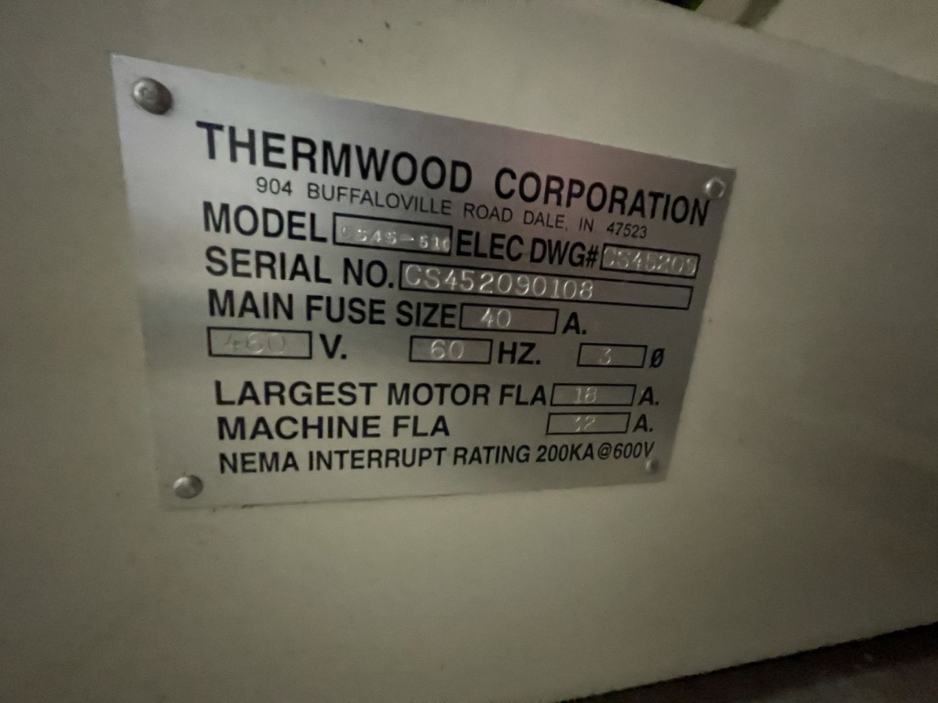 THERMWOOD CNC ROUTER CABINETSHOP SERIES, MODEL C845-510, S/N C5452090108THERMWOOD CARTESIAN 5 - Image 22 of 34