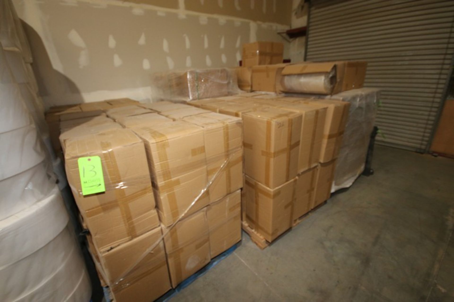 BULK BID: LOTS 13-20 INCLUDES (6) Pallets of Boxes of Clear Film, (12) Pallets of NEW Filter Rolls