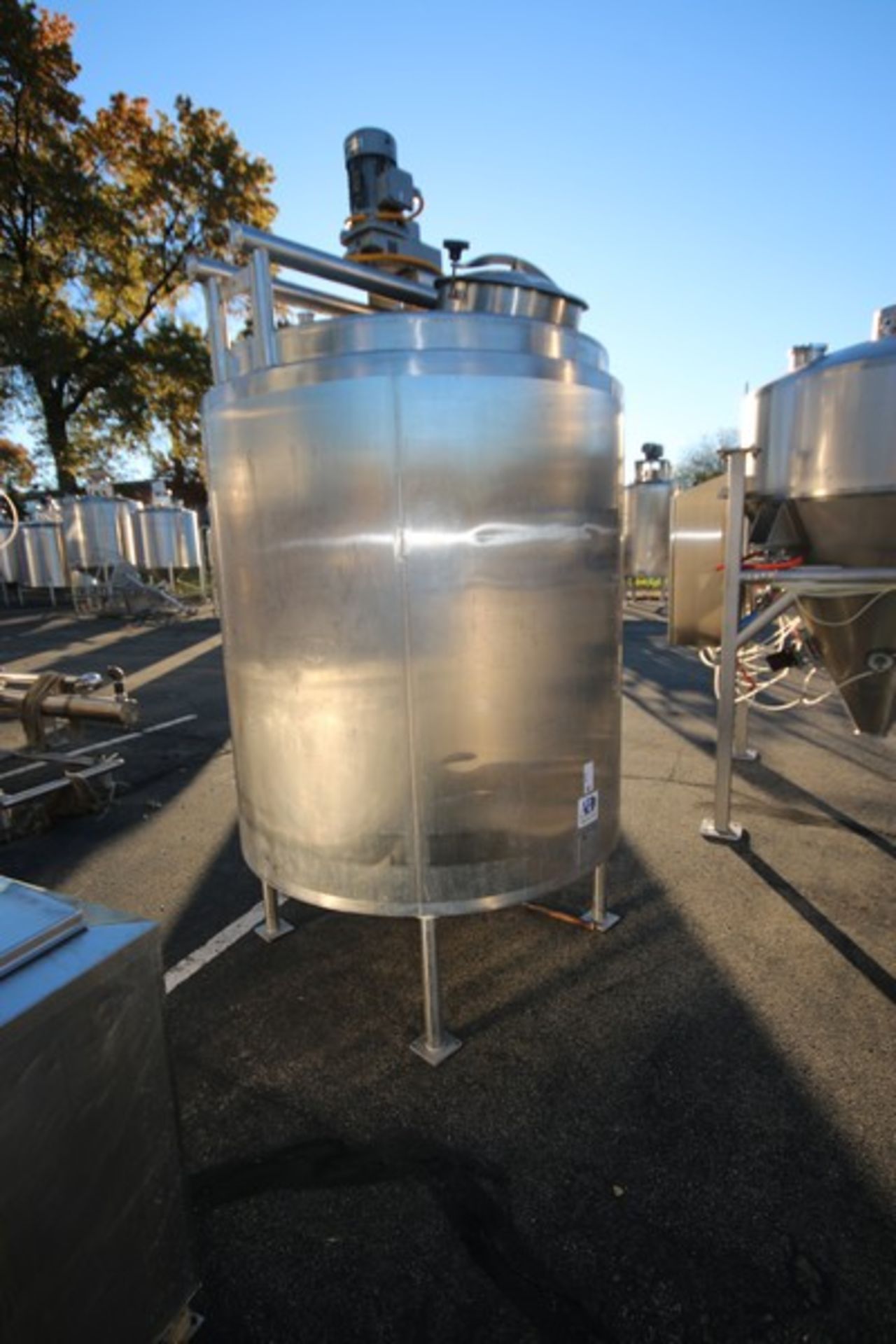 2015 A&B 600 Gal. Insulated Vertical S/S Mix Tank, M/N MIX TANK, S/N 1506690604, Mounted on S/S Legs