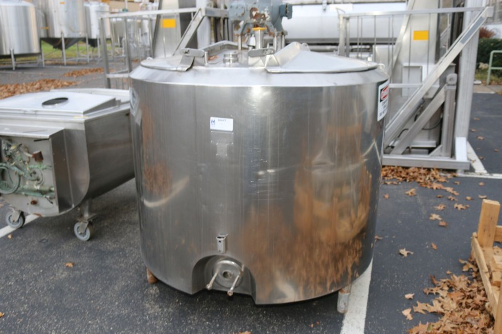 Creamery Package 300 Gal. Insulated Vertical S/STank, S/N 8117, with Top Mounted Agitation Motor, - Image 7 of 15