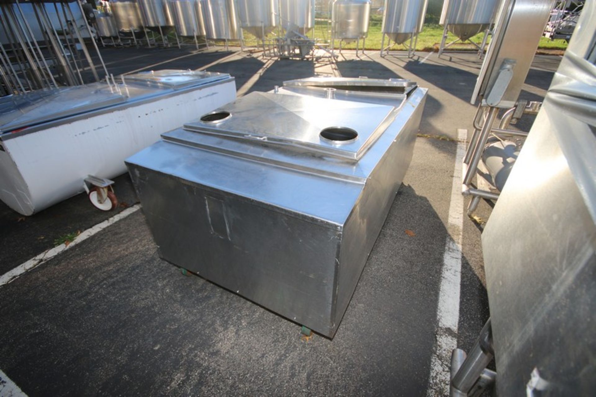 Aprox. 500 Gal. S/S Jacketed Horizontal Tank,with S/S Hinge Lids, Internal Tank Dims.: Aprox. 76" - Image 5 of 7