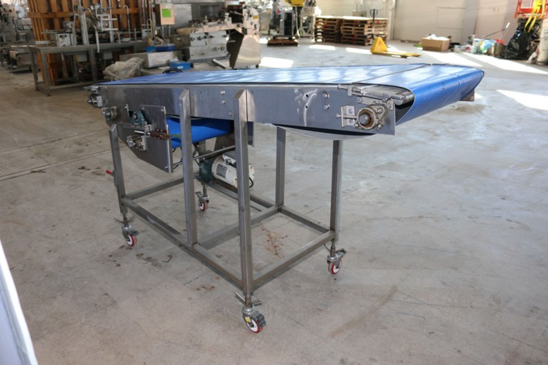 S/S Incline Conveyor, Aprox. 88" L Belt x 21-3/4W Belt, with Reliance 3/4 hp Motor, Mounted on S/S - Image 4 of 8