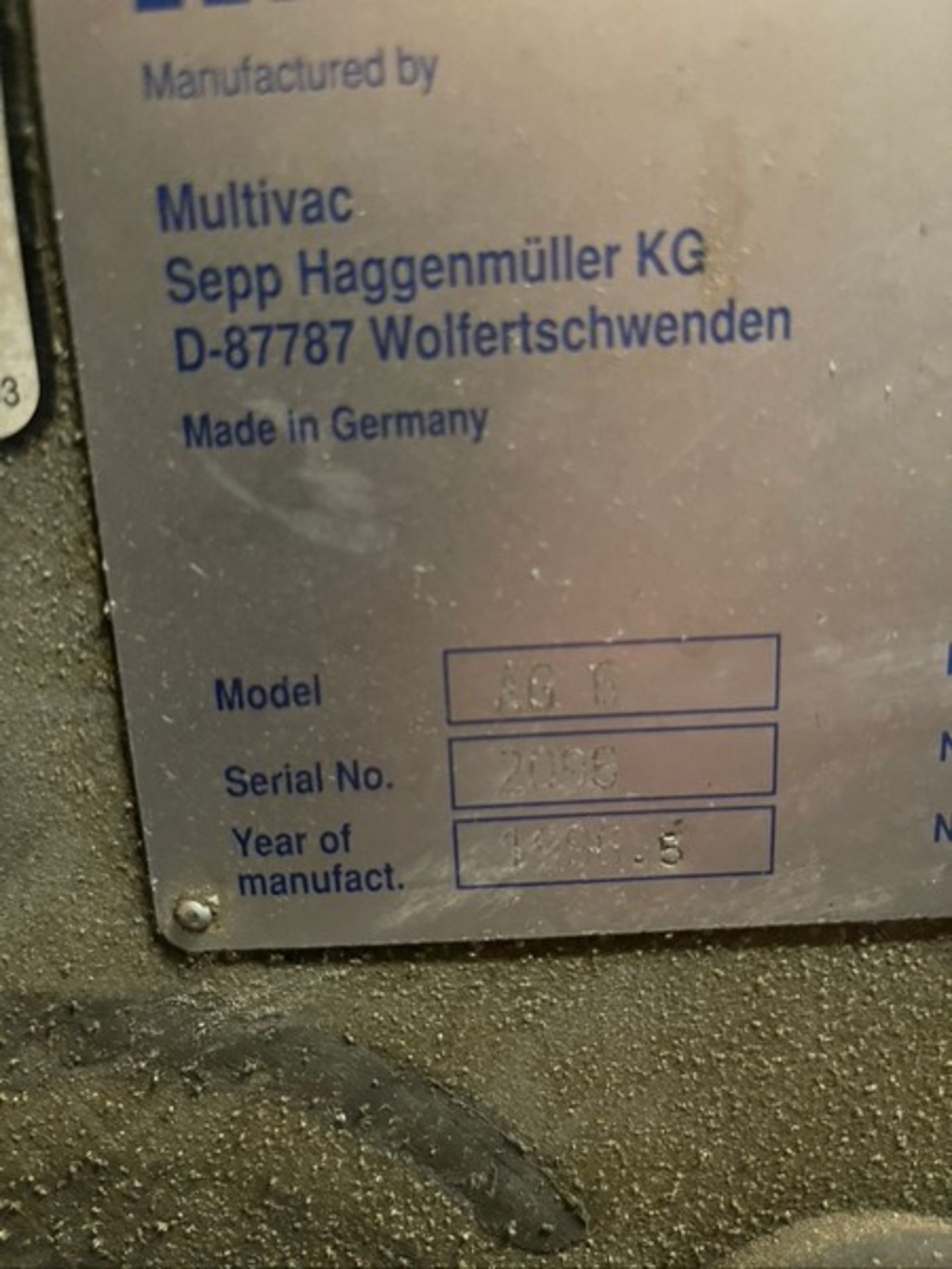 MULTIVAC CHAMBER VACUUM SEALER,  MODEL AG 6, CHAMBER APPROX. 24" X 19", WITH VACUUM PUMP, 220 V, 3 - Bild 10 aus 16