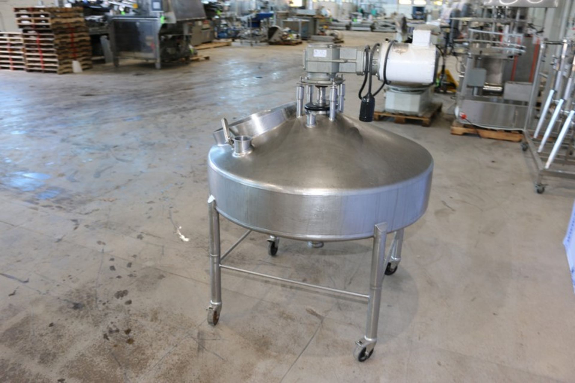 Aprox. 50 Gal. S/S Single Wall Tank,with Top Mounted Agitation Motor, Internal Tank Dims.: Aprox. 8" - Image 9 of 9