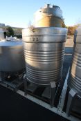 Aprox. 200 Gal. Vertical S/S Single Wall Tank,Internal Tank Dims.: Aprox. 40" Tall x 38" Dia.,