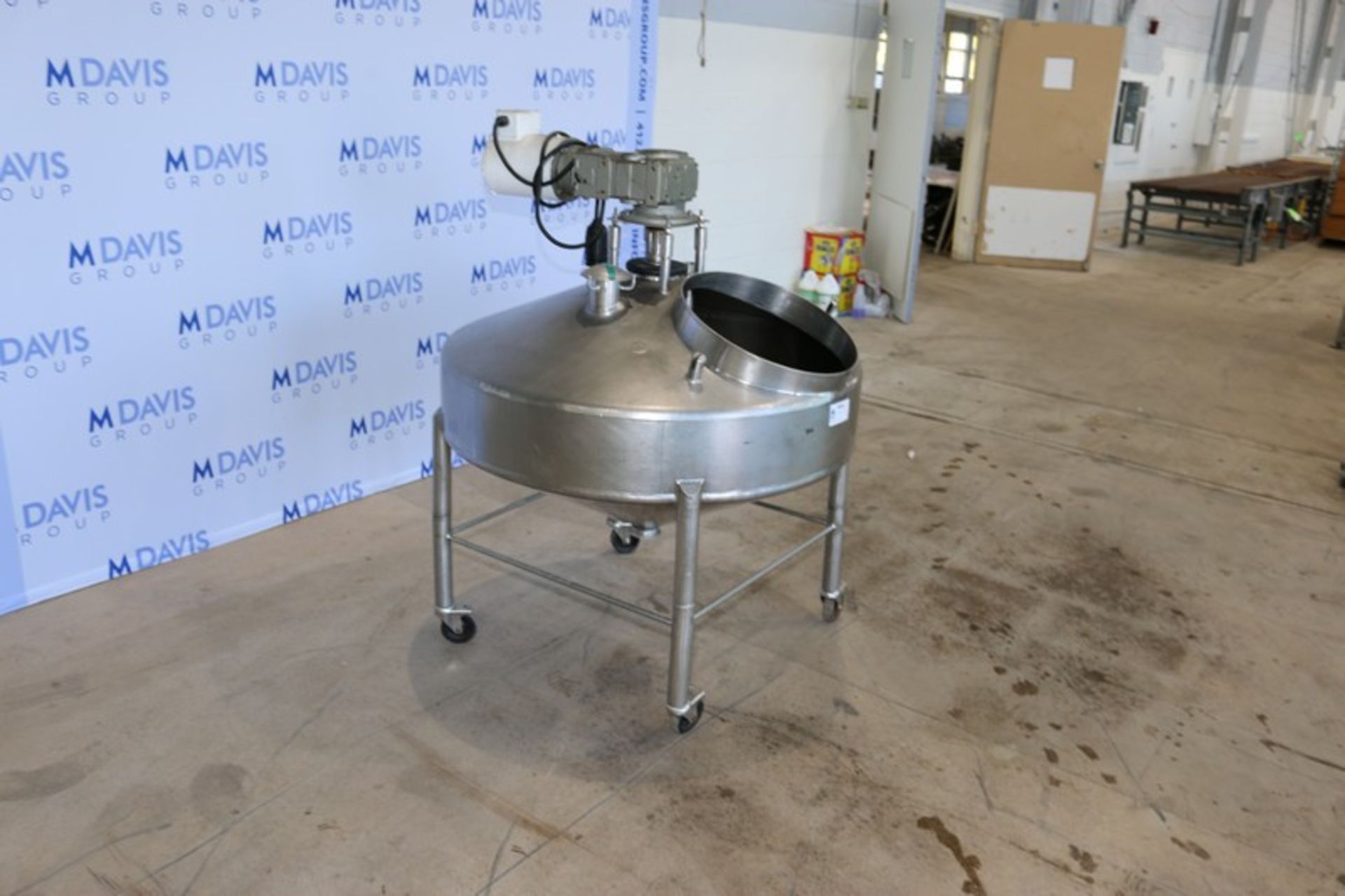 Aprox. 50 Gal. S/S Single Wall Tank,with Top Mounted Agitation Motor, Internal Tank Dims.: Aprox. 8" - Image 2 of 9