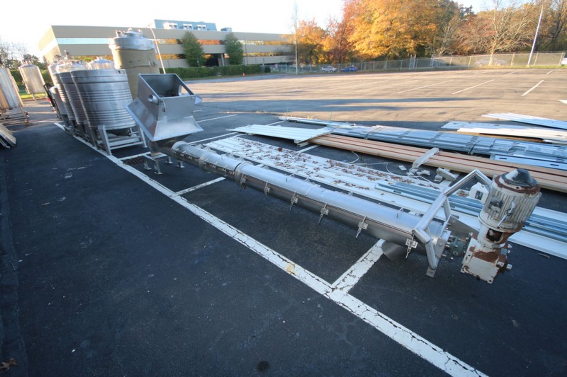 AccuRate S/S Auger Conveyor,with Aprox. 9-1/2" Dia. S/S Auger, Aprox. 180" L Auger, with Sumitomo